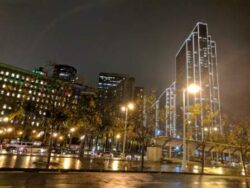 The Embarcadero of San Francisco lights up for us on our tour of the city.