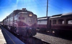 Napa Wine Train pulls in to the station in Napa California.