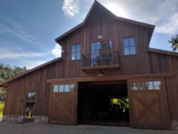The barn of the Vineyard House of Oakville California houses some high performance collector cars.